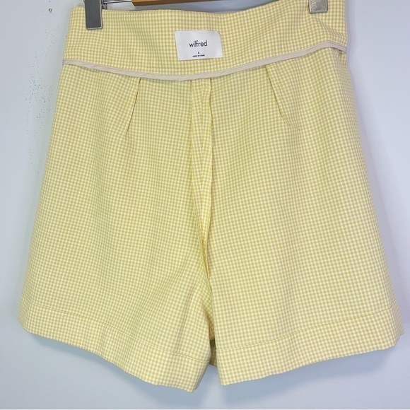 ARITZIA WILFRED Gelas Short Mini Chk Sun Ray/White (belt missing) size 6 - Picture 14 of 15